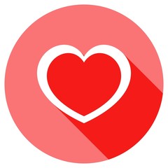 heart icon with a long shadow
