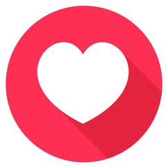 heart icon with a long shadow