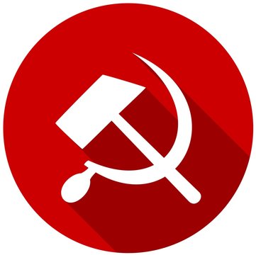 recommend clip art: sickle hammer icon with a long shadow