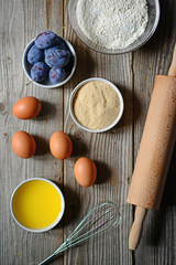 Baking cake in rural kitchen