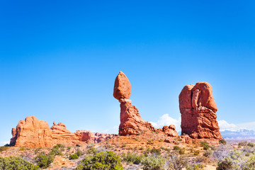 Balancing rock in Arches National Park, USA