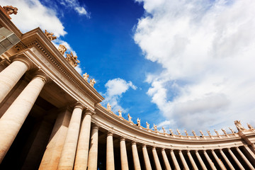 St. Peter's Basilica colonnades, columns in Vatican City.