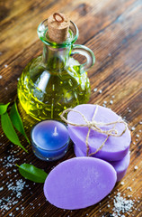 Natural soap, sea salt and oils