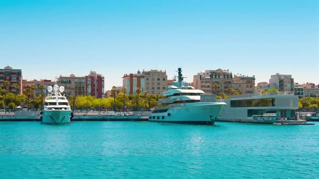 luxury yachts in Barcelona Port