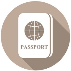 Passport icon a long shadow