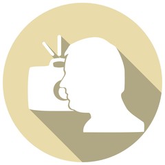 Flat camera icon with long shadow