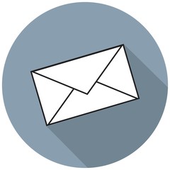 Icon postal envelope with a long shadow