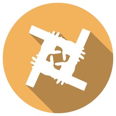 Hands Deal Design Icon with a long shadow