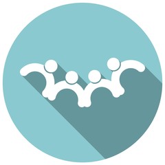 Hands Deal Design Icon with a long shadow