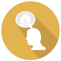 home flat Icon with long shadow