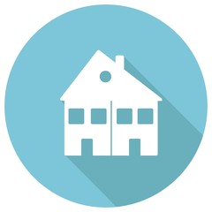 building icon with long shadow