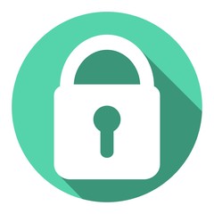 lock icon with a long shadow