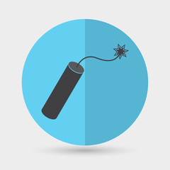 TNT dynamite bomb with burning fuse