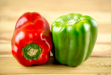 Red and green bell peppers