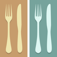 fork and knife icons set great for any use. Vector EPS10.