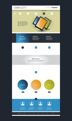 One Page Website Template with Tablets on the Header Design