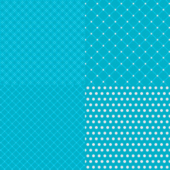 Geometric tiles with dotted seamless patterns background. Vector illustration with swatches