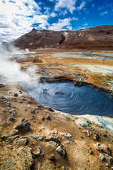 Full of steam and sulfur Namafjall terrain in Iceland