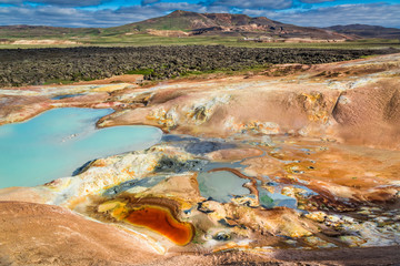 Colorful ground full of minerals on volcanic mountain, Iceland