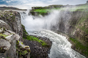 Wonderful waterfall Dettifoss in Iceland