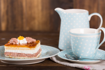 Snack with coffee and cake