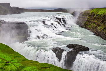 Beautiful Gullfoss waterfall in Iceland