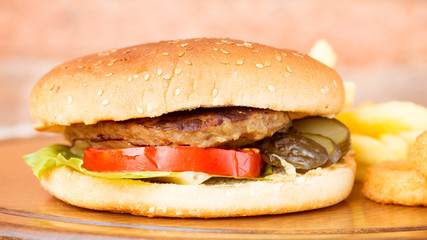 Classic homemade hamburger