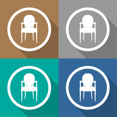 Chair icons set great for any use. Vector EPS10.