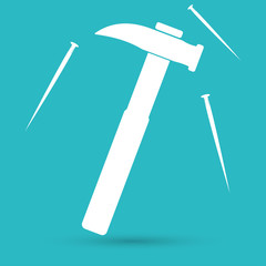 Hammer and nail icon