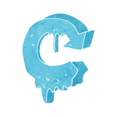 cartoon melting arrow symbol