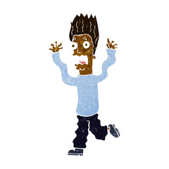 cartoon terrified man