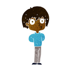 cartoon impressed boy