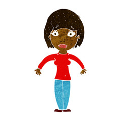 cartoon surprised woman