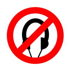 No Headphone icons set great for any use. Vector EPS10.
