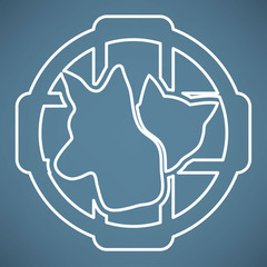 Cat and dog veterinarian clinic symbol