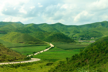 Obraz na płótnie Canvas Road in the mountains of North Korea