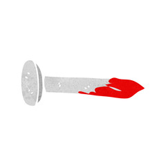 cartoon bloody nail