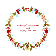 Christmas and New Year vector wreath