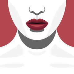 Fashion Beauty Female Model with red Lips