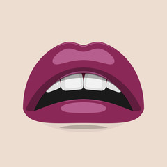 Purple Lips Beauty Illustration