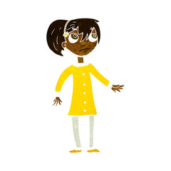 cartoon worried girl