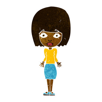 recommend clip art: cartoon woman shrugging shoulders
