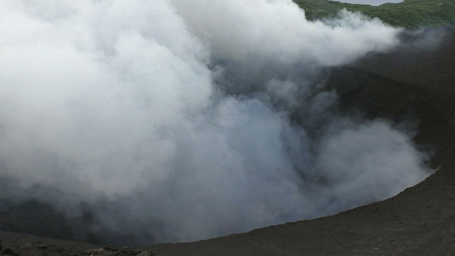 Vanuatu, Heavy Smoke of  Volcano Yasur