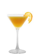 orange cocktail on white background