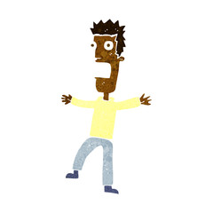 cartoon terrified man