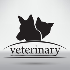 Cat and dog veterinarian clinic symbol