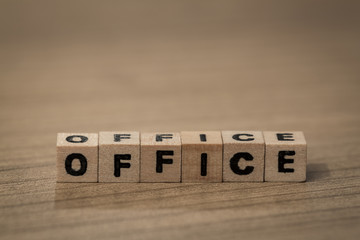 Office in wooden cubes