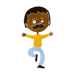 cartoon dancing man with mustache