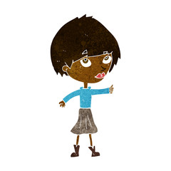 cartoon woman giving thumbs up symbol