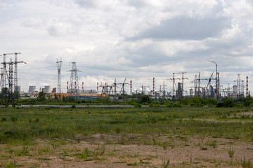 Industrial zone and green field